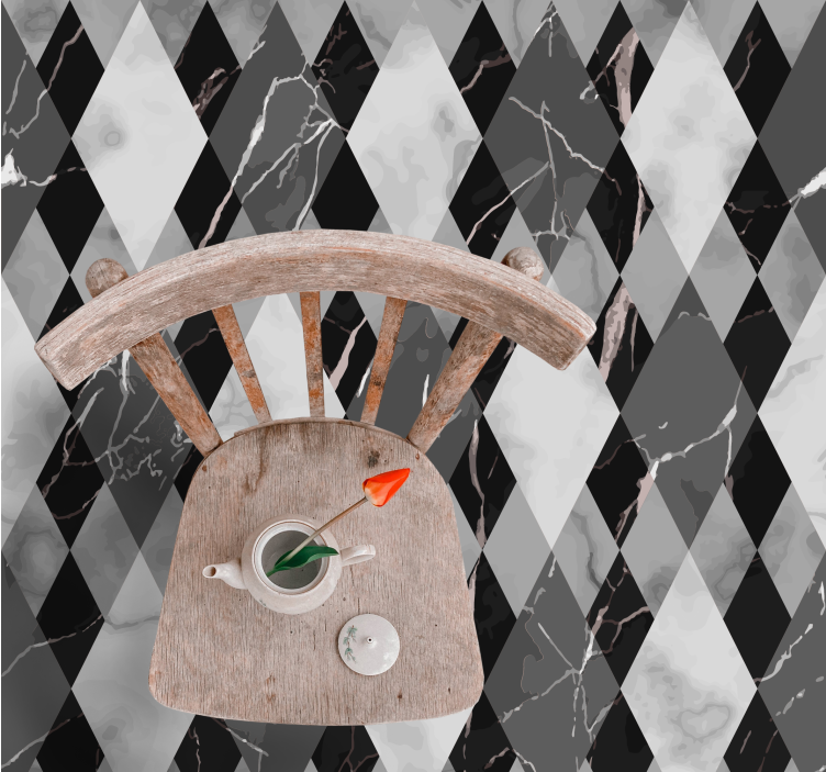 Timanttimainen marmorikuvio marmori vinyylimatto - Tenstickers