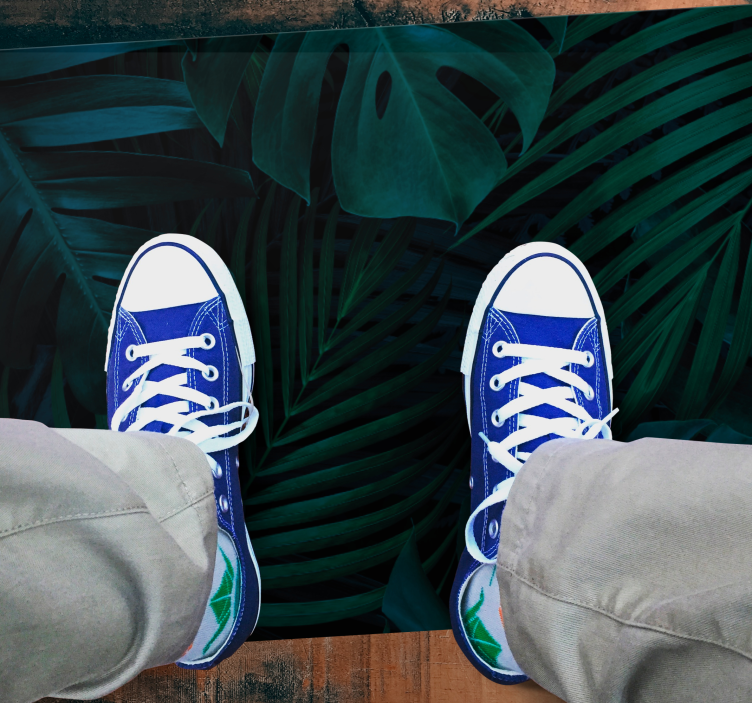 Trooppinen lehdet kukka vinyylimatto - Tenstickers