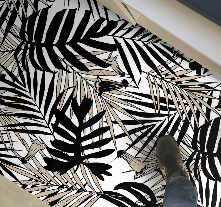 Trooppinen lehtielementti luonto vinyylimatto - Tenstickers