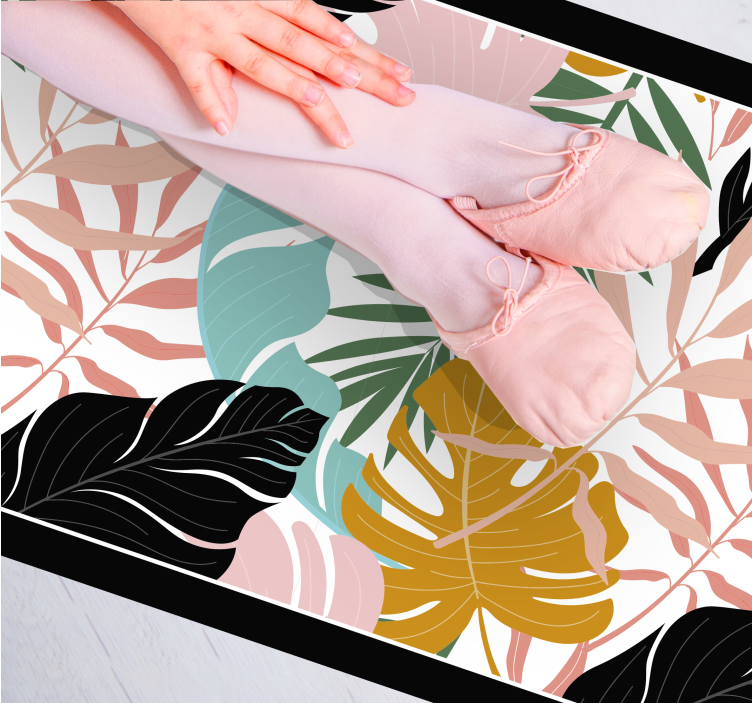 Trooppinen lehtipaletti luonto vinyylimatto - Tenstickers