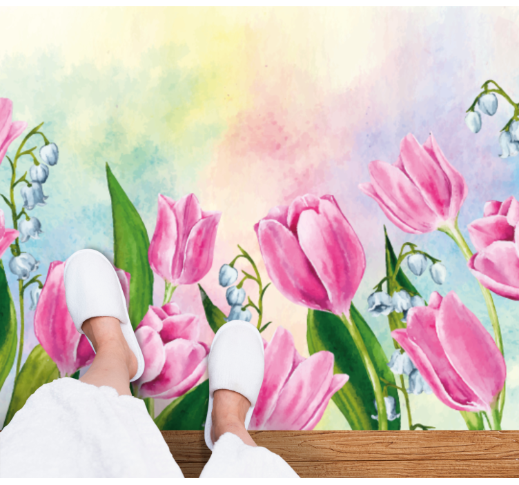 Tulppaani kukka-asetelma kukat ja kasvit vinyylimatto - Tenstickers