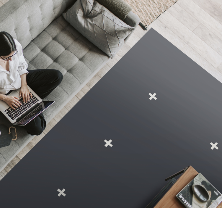 Tumma geometrinen kuvio minimalistinen vinyylimatto - Tenstickers