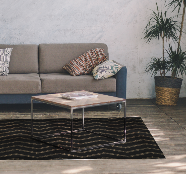 Tumma siksak-raidat vinyylimatto - Tenstickers