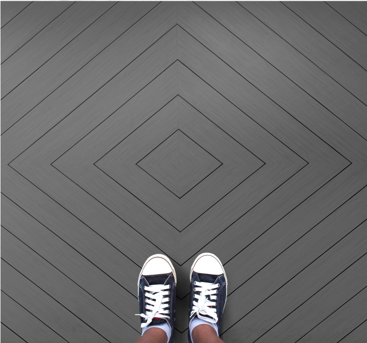 Tummanharmaat puulaudat puu aiheinen vinyylimatto - Tenstickers