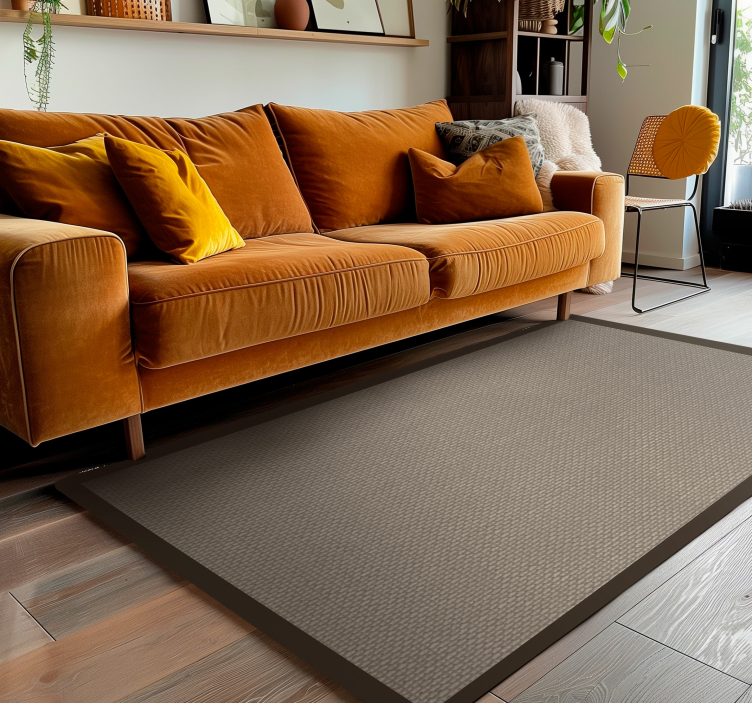 Tummemman värin ääriviivat beige vinyylimatto - Tenstickers