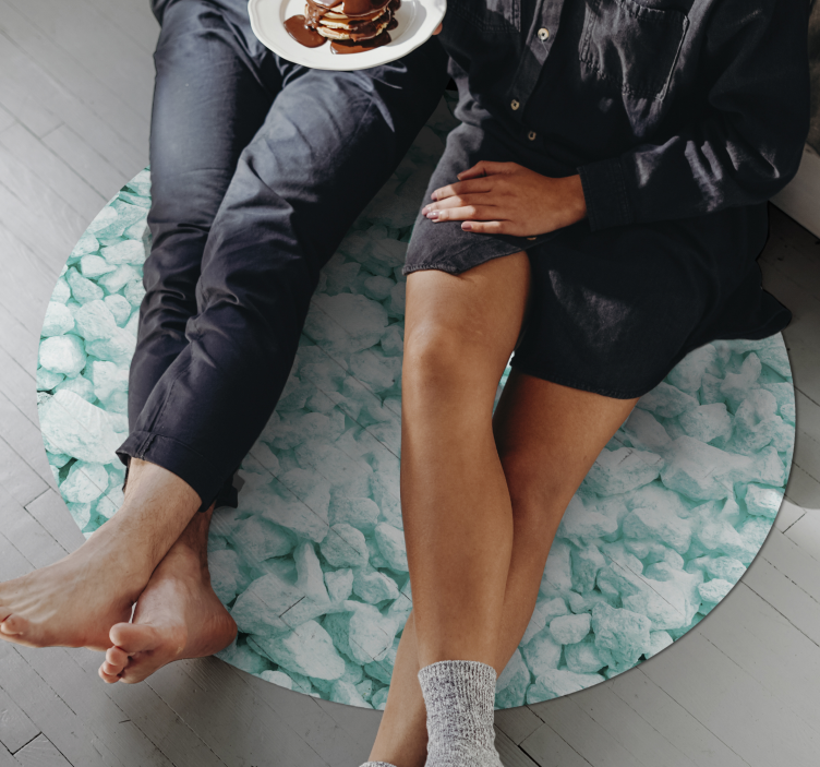 Turkoosi jalokivet vinyylimatto kivinen - Tenstickers