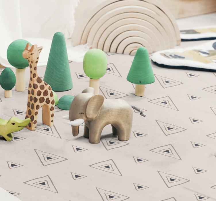 Tyylikäs kolmiokuvio vauvan huoneen vinyylimatto - Tenstickers