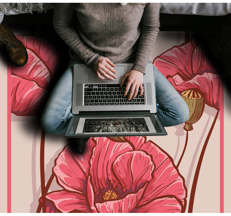 Tyylikäs kukkakuosi vinyylimatto - Tenstickers