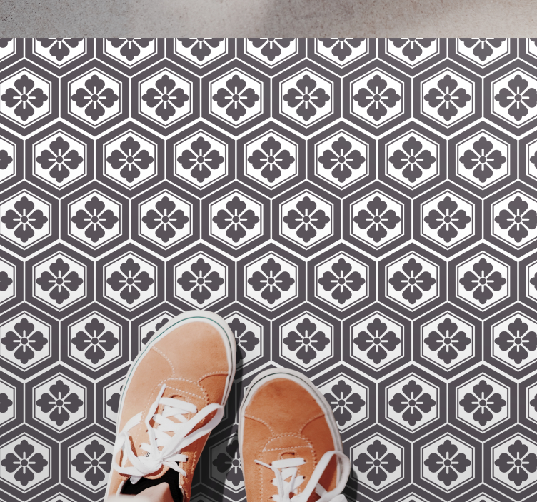 Tyylikäs kuusikulmainen kuvio marmori vinyylimatto - Tenstickers