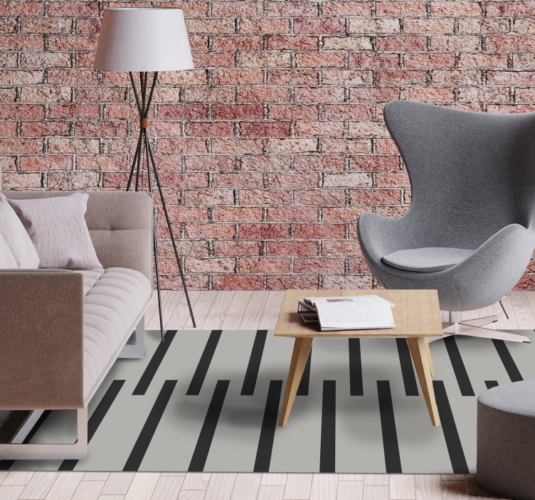 Tyylikäs raidallinen kuvio moderni vinyylimatto - Tenstickers