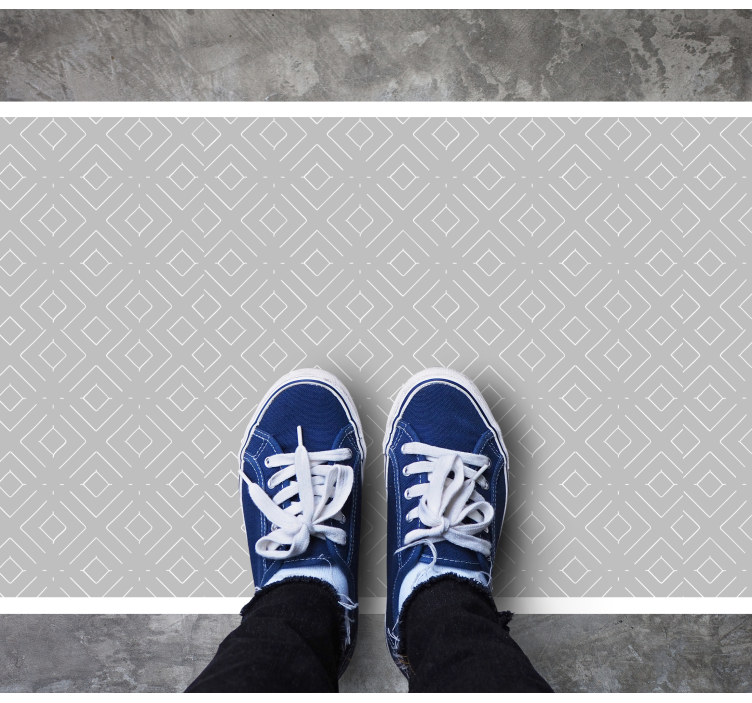 Harmaat tyylikkäät timantit Vinyylimatto makuuhuoneeseen - Tenstickers