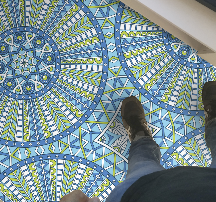 Tyylikkäitä geometrisia kuvioita mandala vinyylimatto - Tenstickers