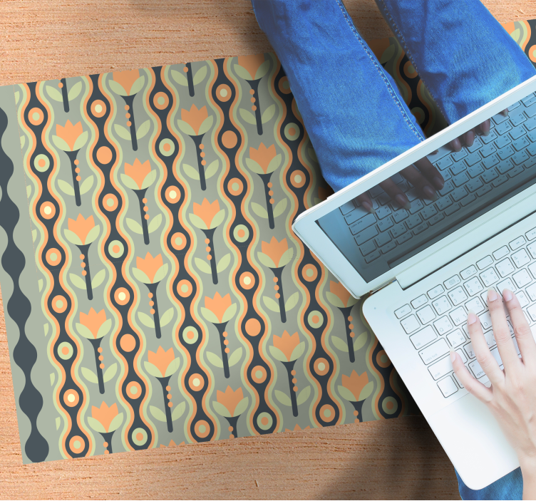 Tyylitelty kukkakuvio teinin vinyylimatto - Tenstickers