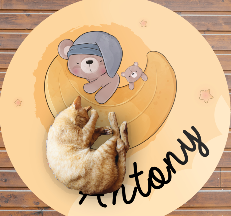 Unelias karhu nimeltä nimi vinyylimatto - Tenstickers