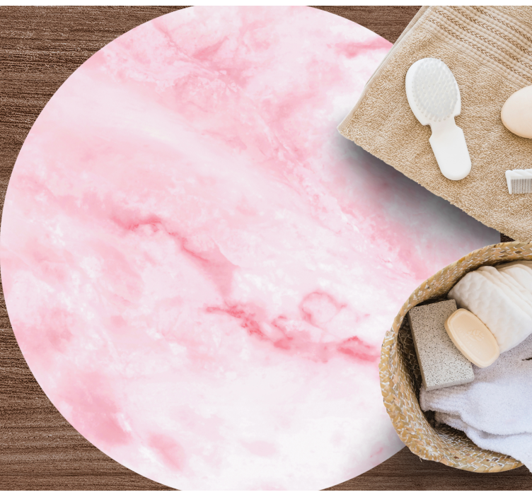 Vaaleanpunainen realistinen efekti marmori vinyylimatto - Tenstickers