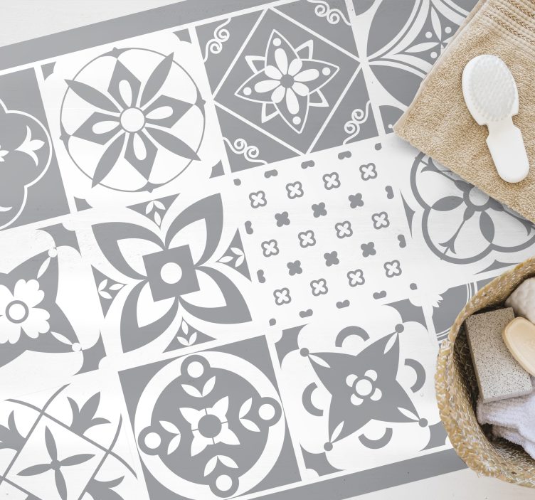 Pantoni laattakuvio vinyylimatto kylpyhuoneeseen - Tenstickers