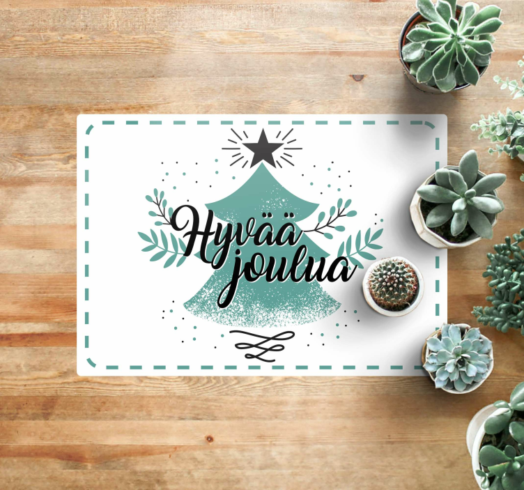 Valkoinen piste hyvää joulua jouluinen vinyylimatto - Tenstickers