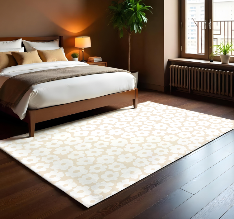 Valkoinen unikko kukka vinyylimatto - Tenstickers