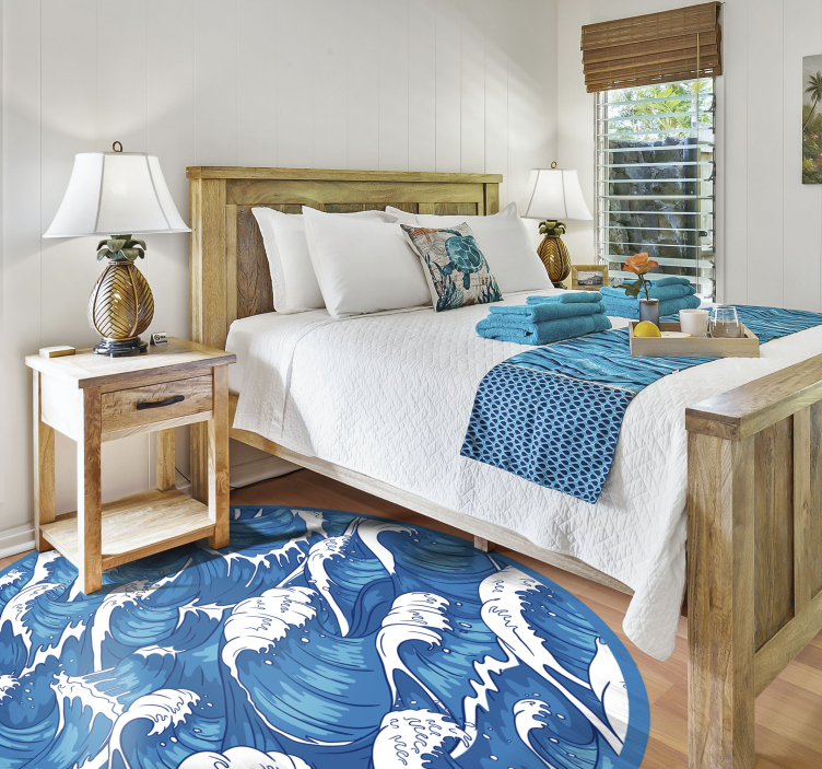 Valtameren aaltokuvio luonto vinyylimatto - Tenstickers