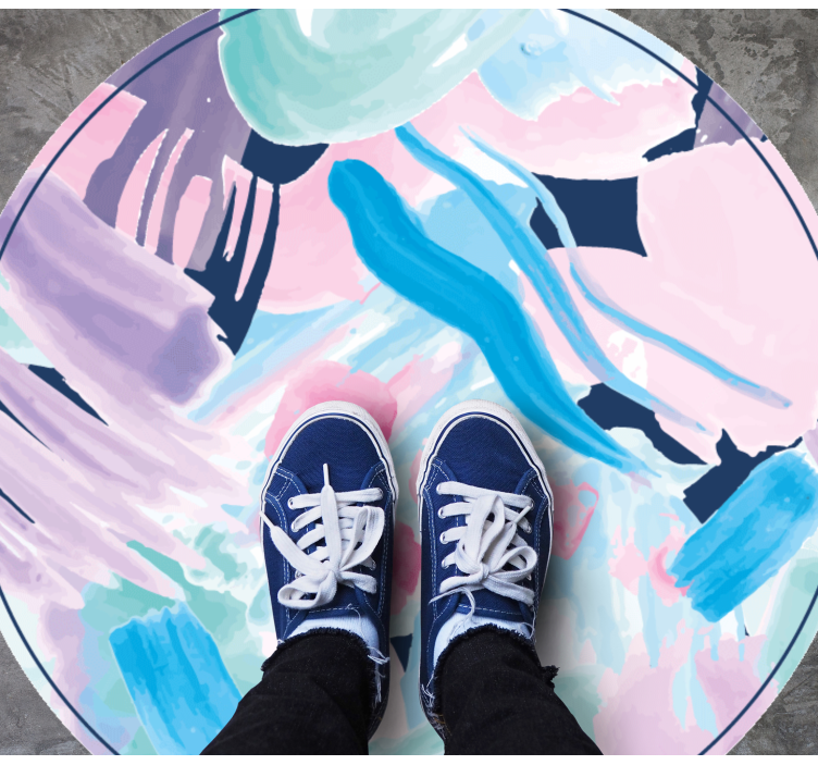 Värikäs abstrakti taide minimalistinen vinyylimatto - Tenstickers