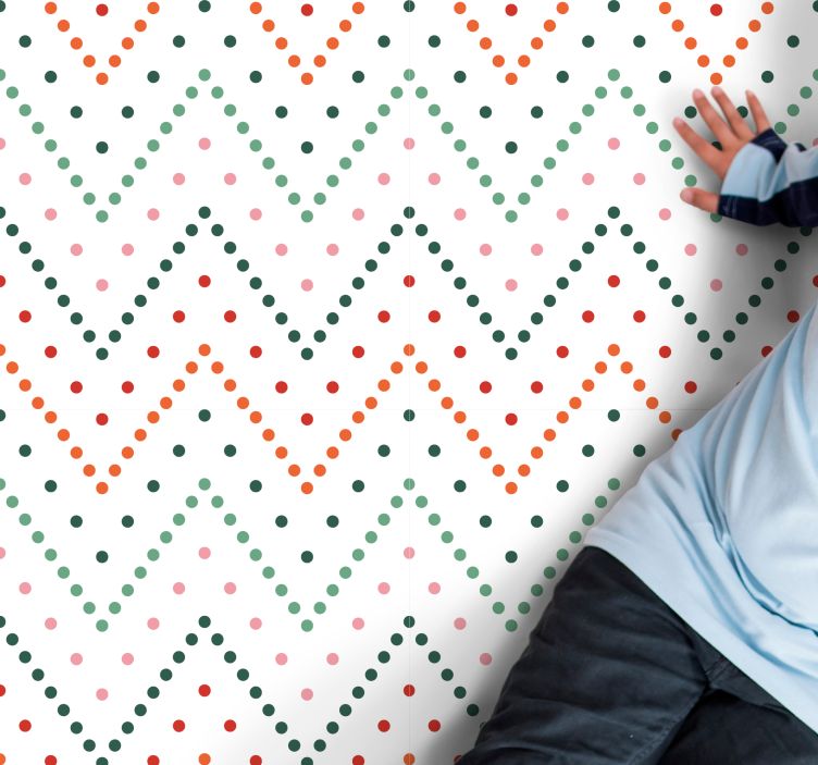 Värikäs chevron-kuvio vinyylimatto - Tenstickers