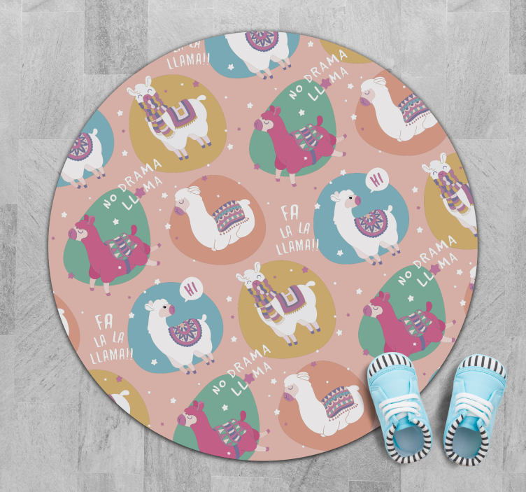 Värikäs lama anime eläin vinyylimatto - Tenstickers