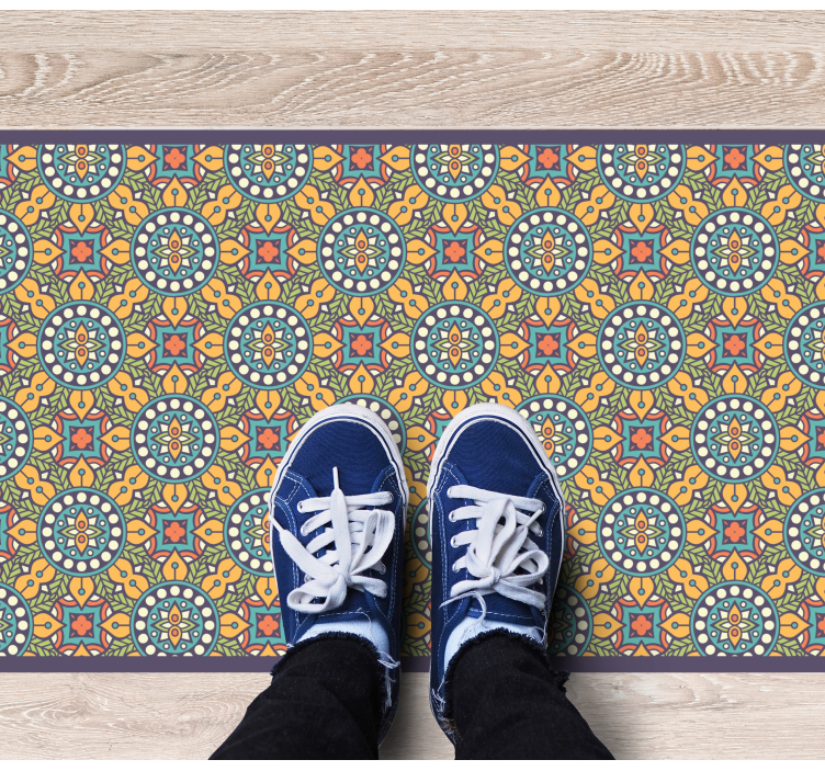 Värikäs keltainen koostumus mosaiikki vinyylimatto - Tenstickers