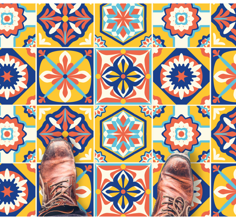 Värikäs mosaiikkikuvio kaakeli vinyylimatto - Tenstickers