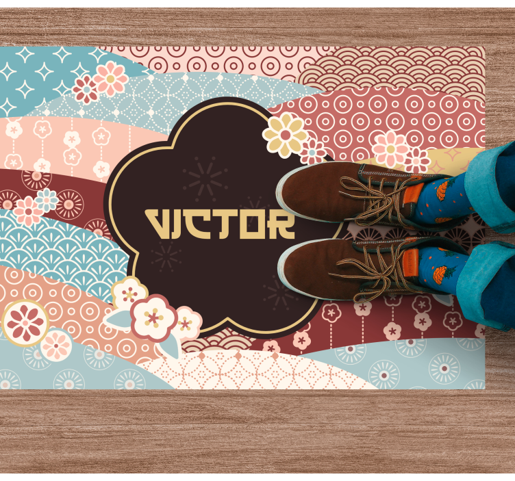 Värikäs kuvio nimi vinyylimatto - Tenstickers