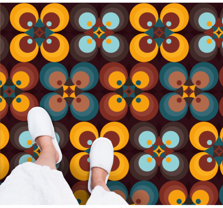 Värikäs pyöreä kuvio kaakeli vinyylimatto - Tenstickers