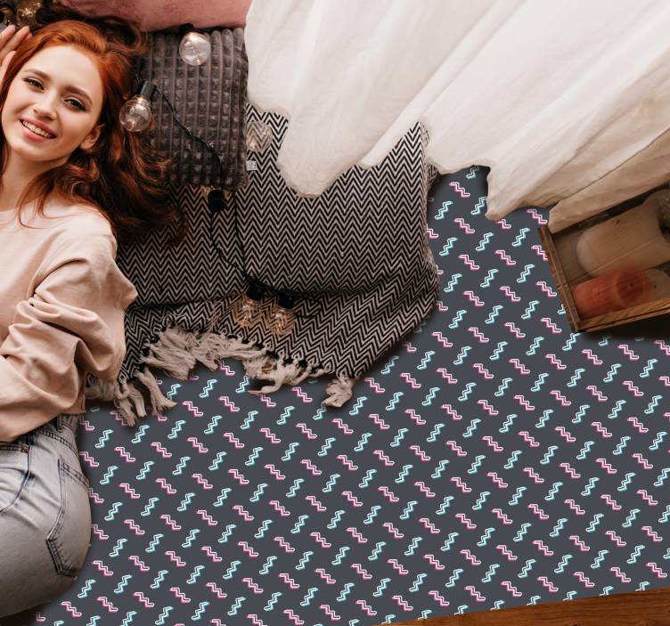 Värikkäitä aaltoilevia muotoja vinyylimatto - Tenstickers