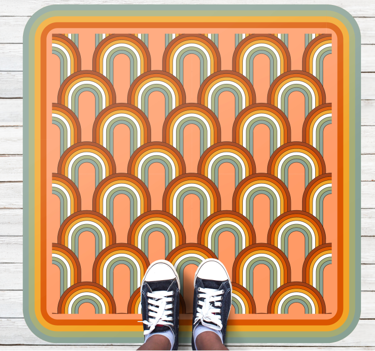 Värikkäitä kaarikuvioita geometrinen vinyylimatto - Tenstickers