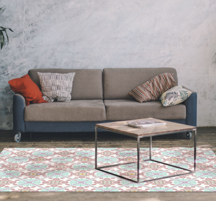 Värikkäitä koristeellisia laattoja mosaiikki vinyylimatto - Tenstickers