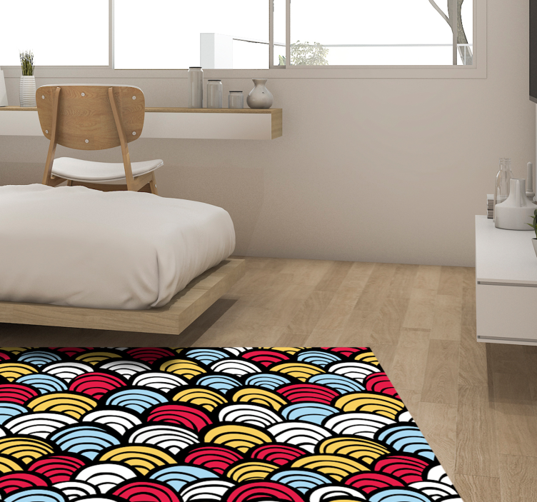 Värikkäitä puoliympyröitä vinyylimatto geometrinen - Tenstickers