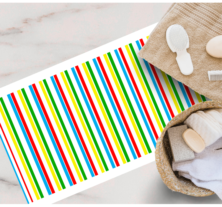 Värikäs pystysuora kuvio raidallinen vinyylimatto - Tenstickers