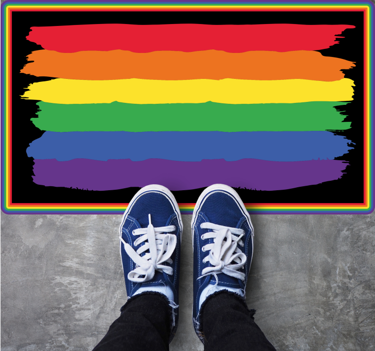 Värikkäitä sateenkaaren raitoja raidallinen vinyylimatto - Tenstickers