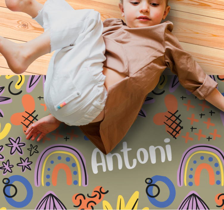 Värikkäitä sateenkaarikuvioita vinyylimatto - Tenstickers