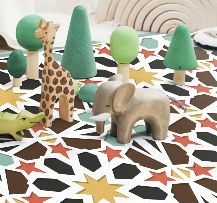 Värikkäitä tähtilaattoja kaakeli vinyylimatto - Tenstickers