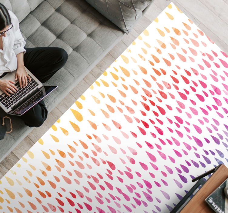 Värikkäitä tippoja vinyylimatto mosaiikki - Tenstickers