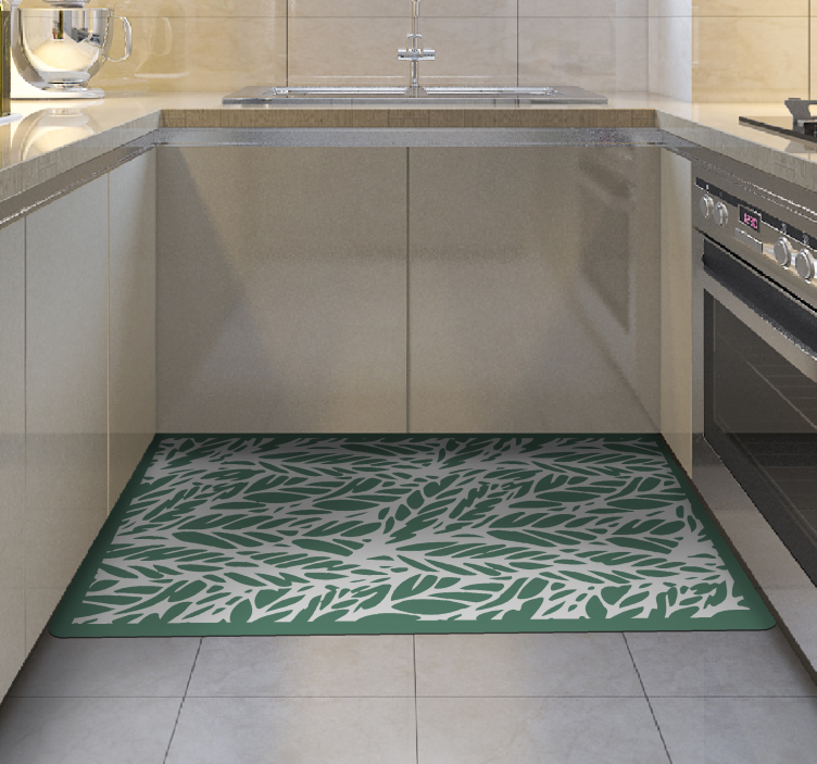 Vehreää eleganssia kukka vinyylimatto - Tenstickers