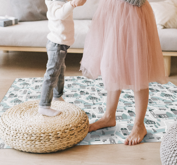 Viehättävä kylämaisema tie vinyylimatto - Tenstickers