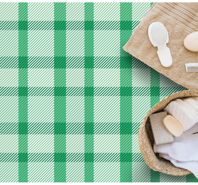 Vihreä ruutukuvio raidallinen vinyylimatto - Tenstickers
