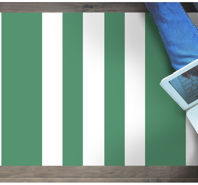Vihreät ja valkoiset raidat raidallinen vinyylimatto - Tenstickers