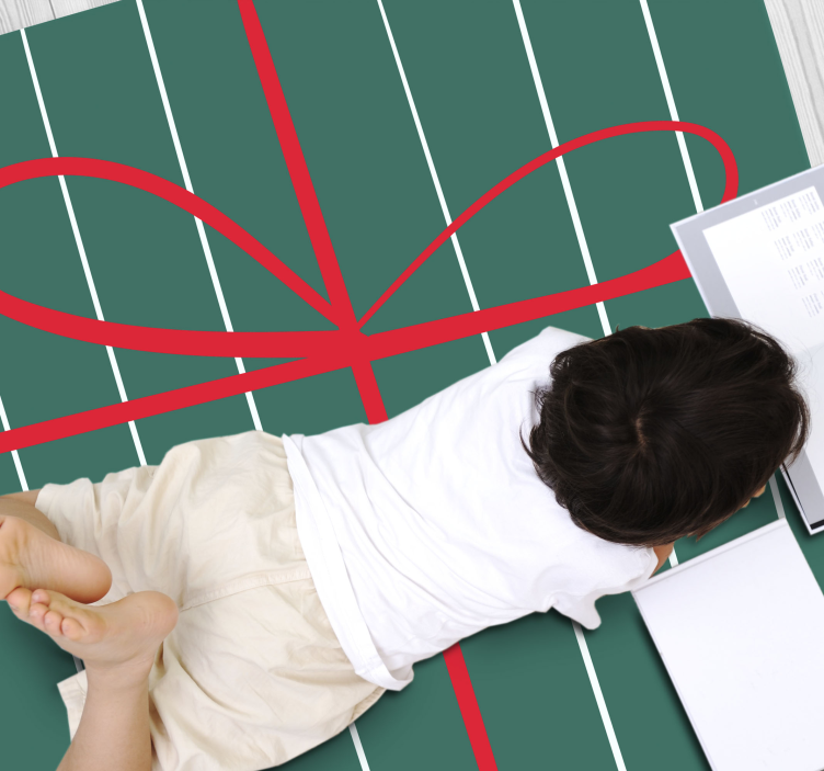 Vihreät punaiset raidat vinyylimatto raidallinen - Tenstickers