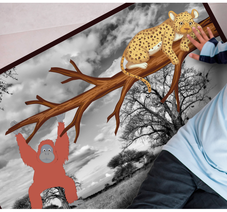 Viidakon olennot leikkisät eläin vinyylimatto - Tenstickers