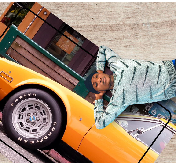 Vintage-urheiluauto vinyylimatto - Tenstickers