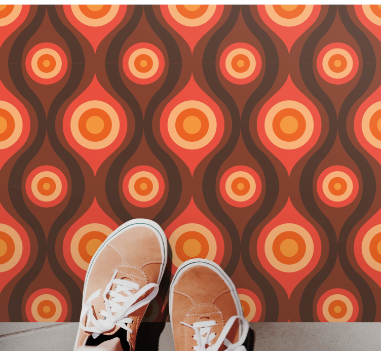 Vintage-ympyräaihe mosaiikki vinyylimatto - Tenstickers