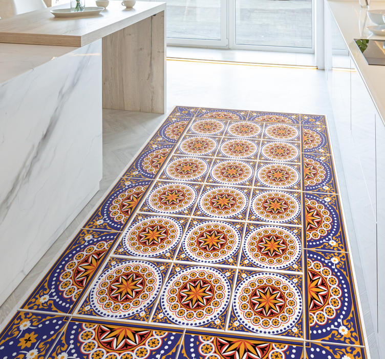 Vinyyli matto keittiö muodot monivärinen laatta vinyylimatto - Tenstickers