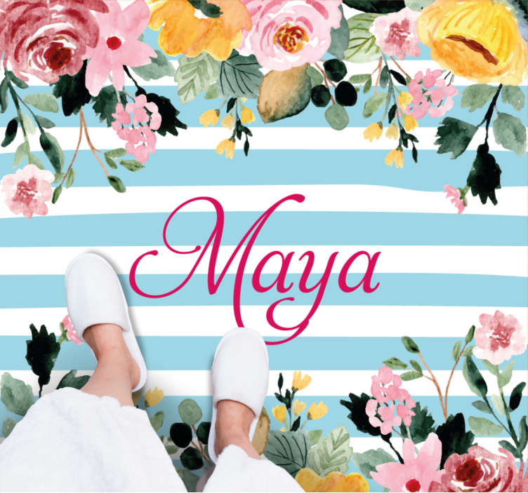 Vinyylimatto makuuhuoneeseen kasvitunnelmalla - Tenstickers