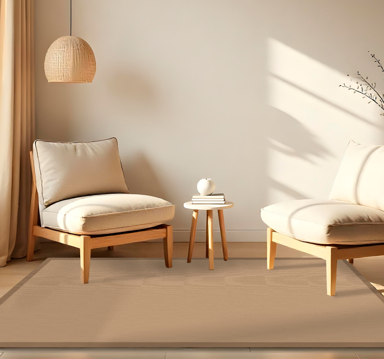 Yksinkertainen juuttimainen ulkonäkö ruokasalin vinyylimatto - Tenstickers